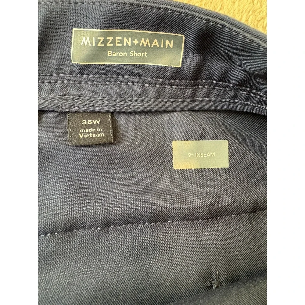 Mizzen+Main Baron Short Mens 36W Navy Blue Performance Golf Stretch 9